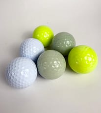 white, neon yellow glow, green glow golf balls