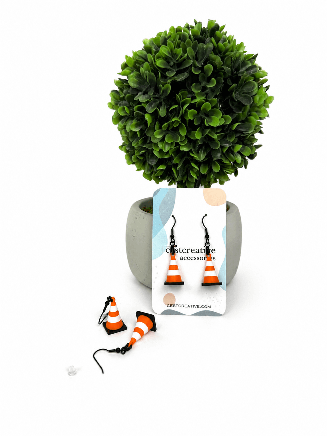 traffic cone earrings