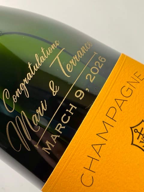 Custom Engraved Bottle | Personalized Champagne, Whiskey or Wine | Wedding, Retirement & Celebration Gift | Keepsake Engraving