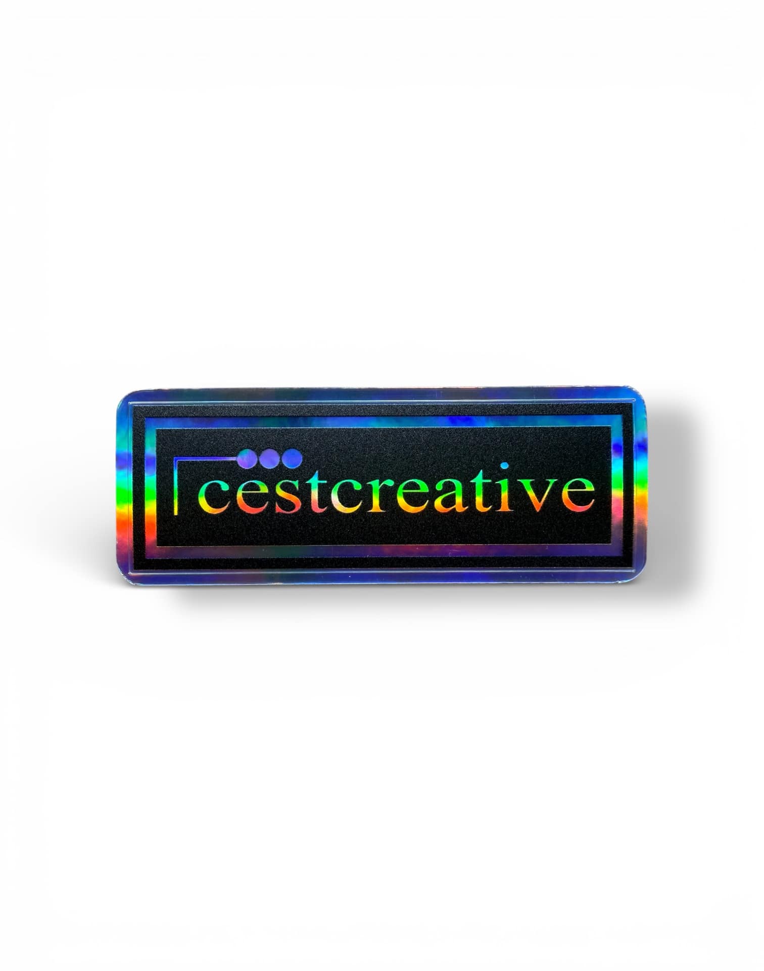 holographic rectangle shaped sticker with kiss cut