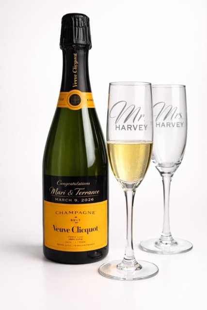 Personalized Champagne Flutes Set | Engraved Mr & Mrs Glasses | Wedding Toast Glasses | Custom Wedding Gift | Bride Groom Champagne Glasses