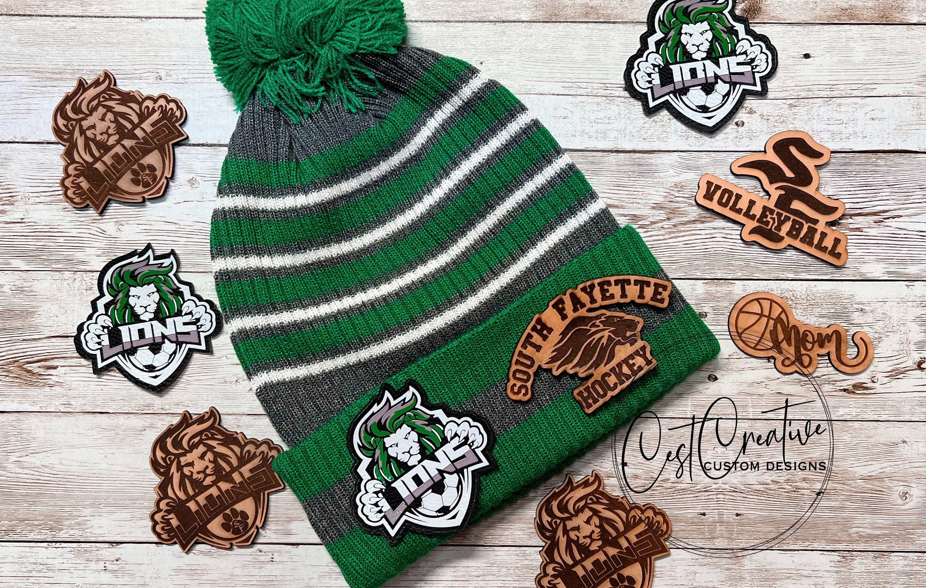 Knit Hats with Custom Patch