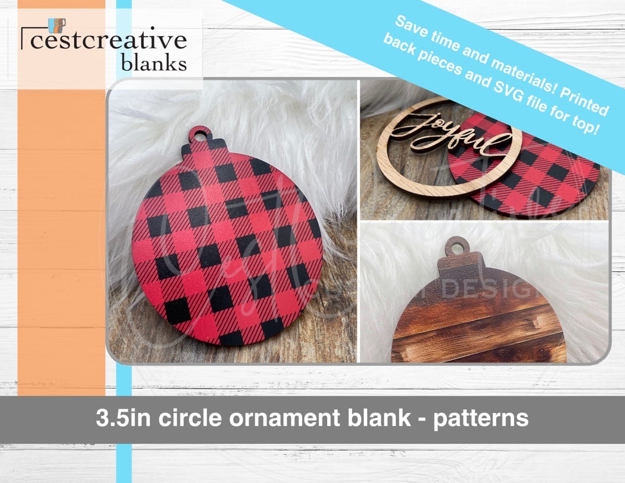 Ornament Blanks - 3.5in Circle - Patterns